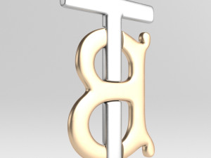 burberry cast metal label 3D Model