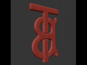 burberry cast metal label 3D Model