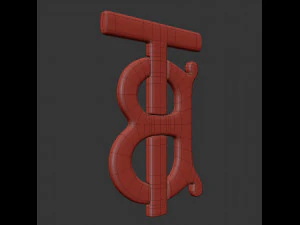 burberry cast metal label 3D Model