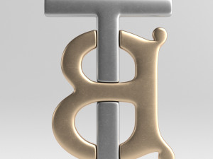 burberry cast metal label 3D Model