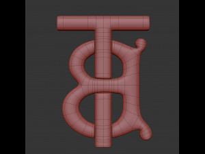 burberry cast metal label 3D Model