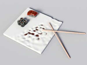 sushi plate 3D 模型