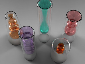 yves coloured glass vase set 3D Model