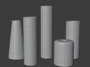 yves coloured glass vase set 3D Model