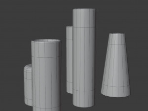 yves coloured glass vase set 3D Model