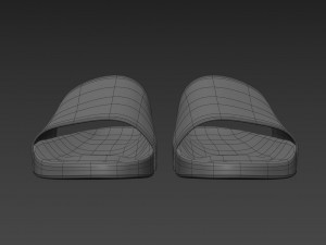 rubber slip-on sandals 3D Model