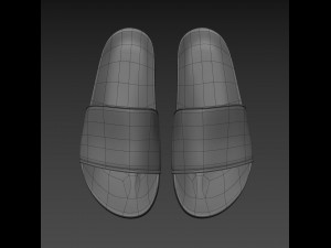 rubber slip-on sandals 3D Model
