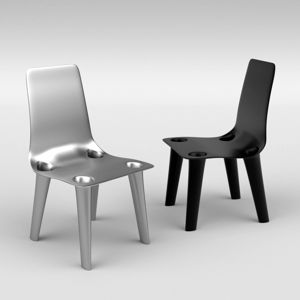 grown nickel chair 3D Model .c4d .max .obj .3ds .fbx .stl .blend
