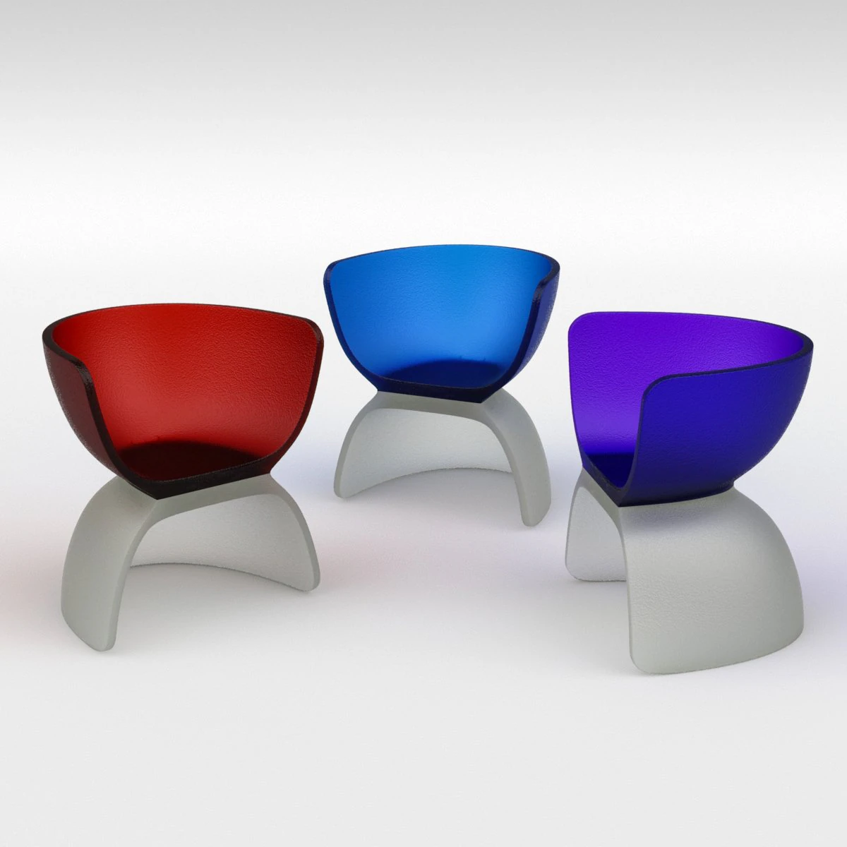 cast glass chair 3D Model .c4d .max .obj .3ds .fbx .stl .blend