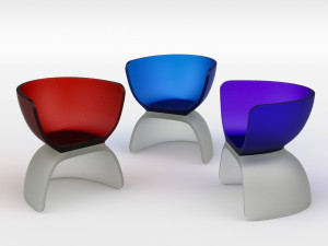 cast glass chair 3D Model