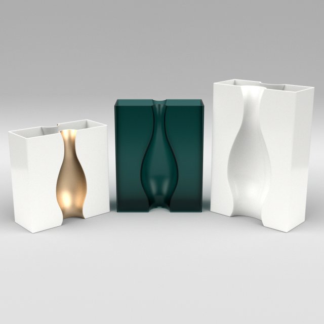 illusion vase set Model 3D .c4d .max .obj .3ds .fbx .stl .blend 