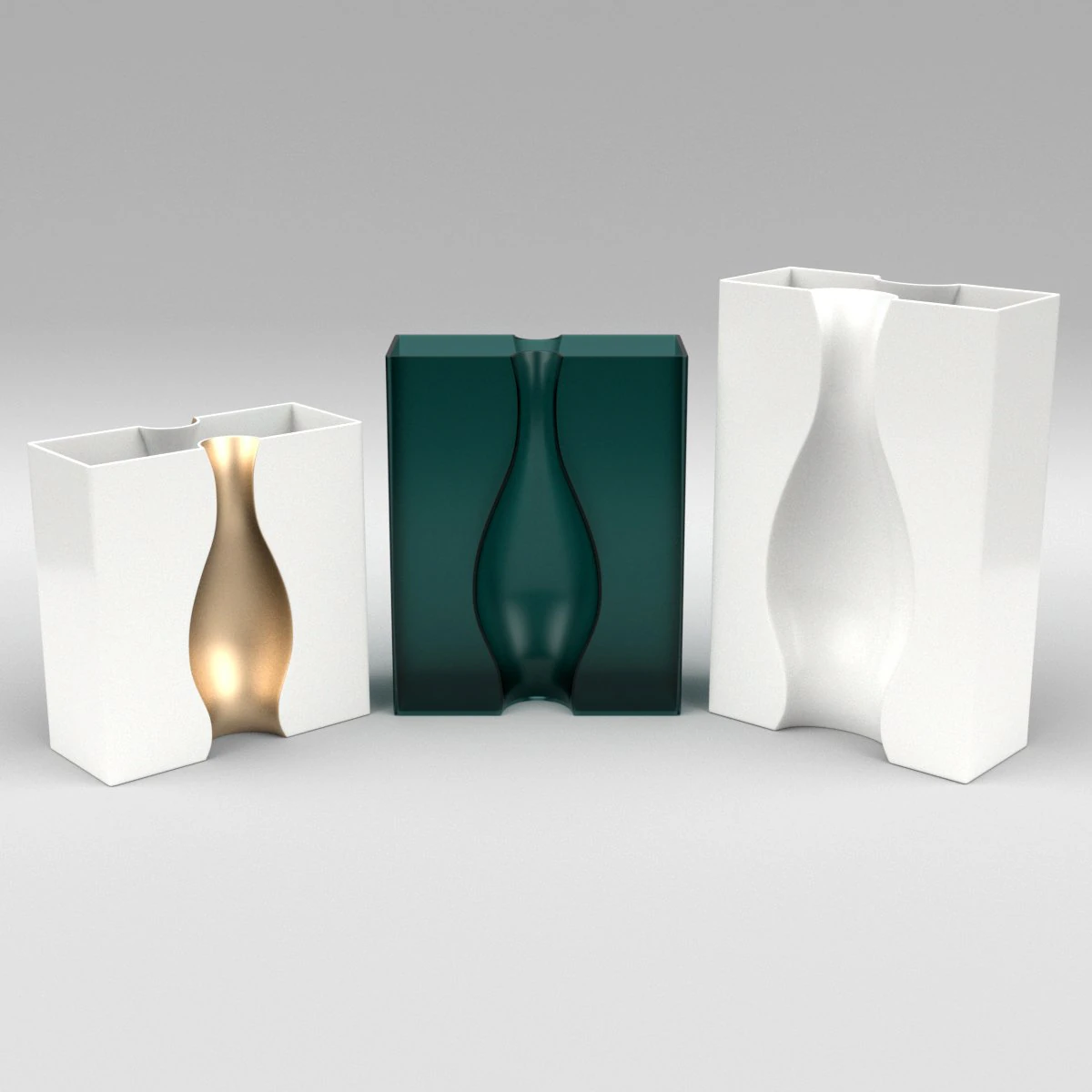 illusion vase set 3D Model .c4d .max .obj .3ds .fbx .stl .blend 