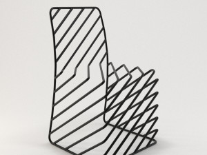 thin black lines chair 3D Модель