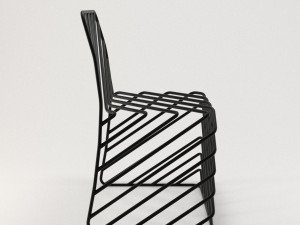thin black lines chair 3D Модель