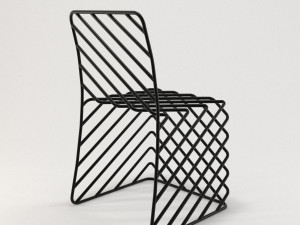 thin black lines chair 3D Модель