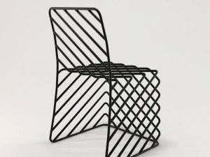 thin black lines chair 3D Model