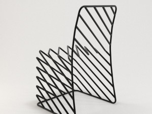thin black lines chair 3D Модель