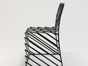 thin black lines chair 3D Модель