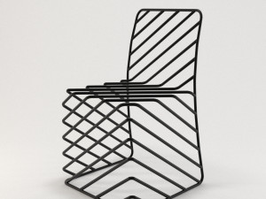 thin black lines chair 3D Модель