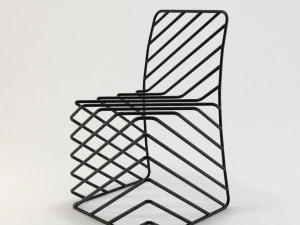 thin black lines chair 3D Model
