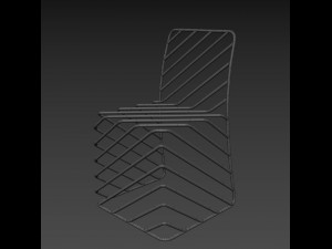 thin black lines chair 3D Модель