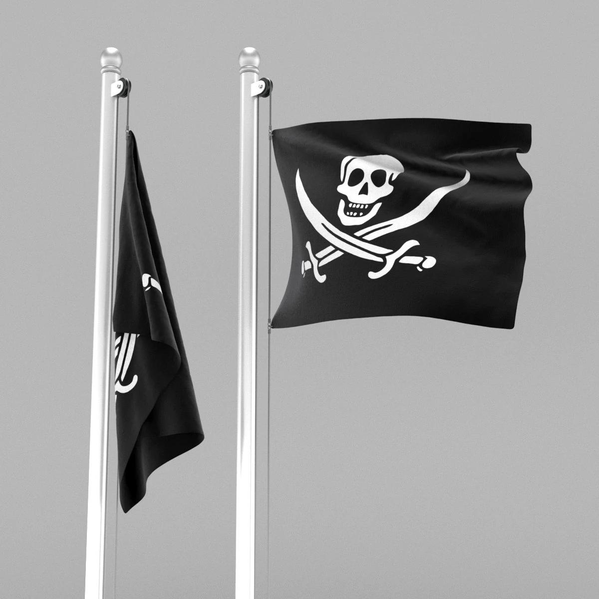 pirate flag 3D Model .c4d .max .obj .3ds .fbx .stl .blend