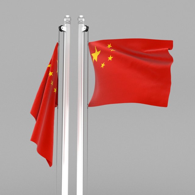 flag of china 3D Model .c4d .max .obj .3ds .fbx .stl .blend 