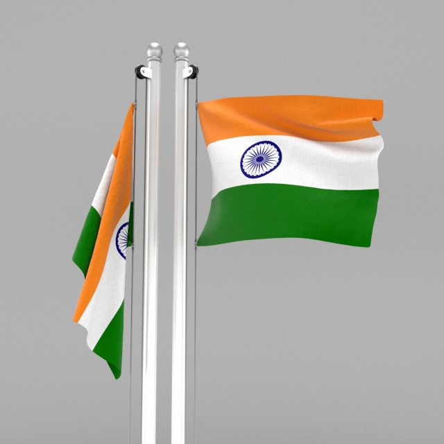 flag of india Model 3D .c4d .max .obj .3ds .fbx .stl .blend 