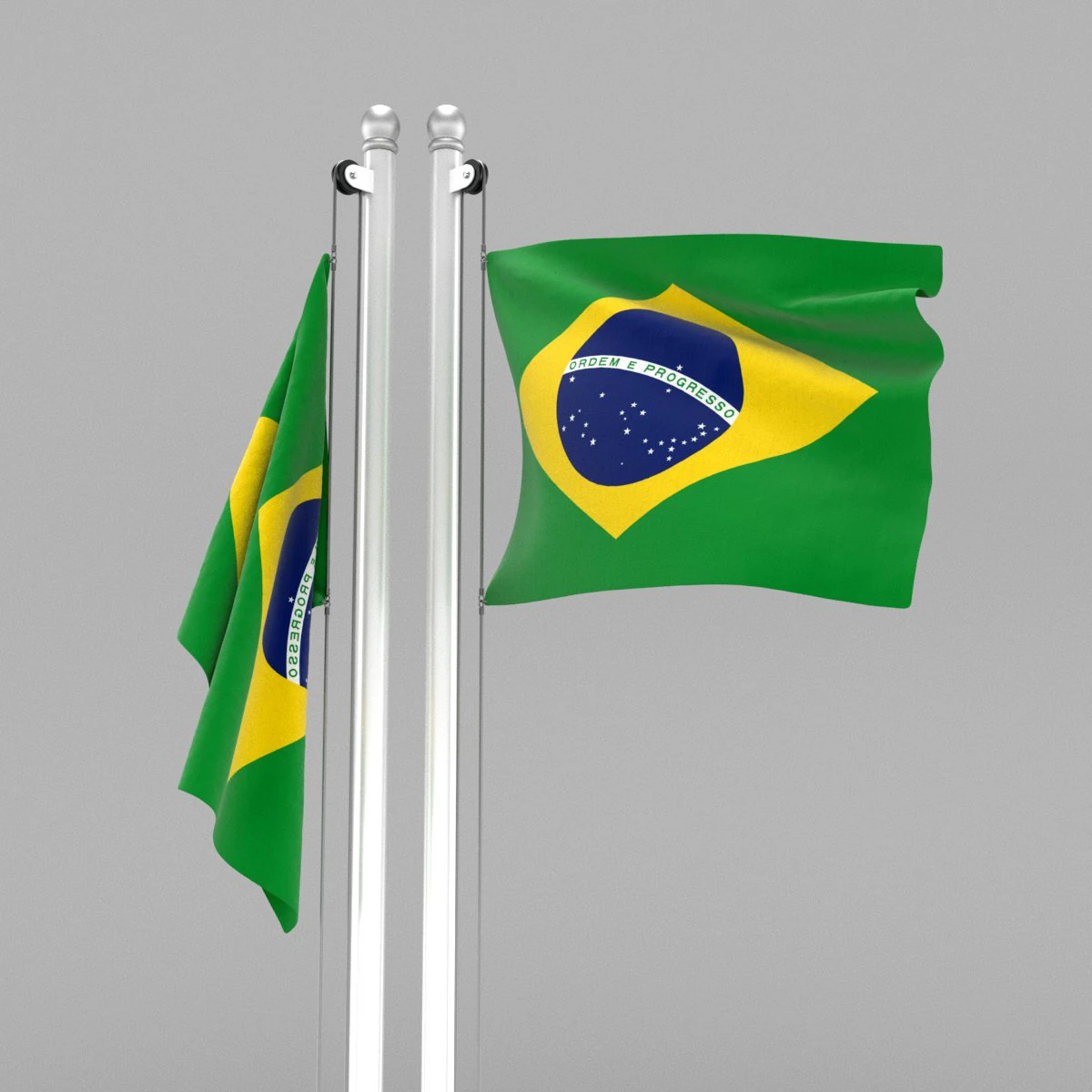 flag of brazil 3D Model .c4d .max .obj .3ds .fbx .stl .blend 