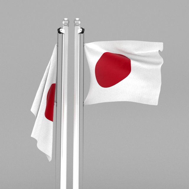 flag of japan Modello 3D .c4d .max .obj .3ds .fbx .stl .blend 