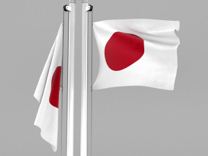 flag of japan 3D Model