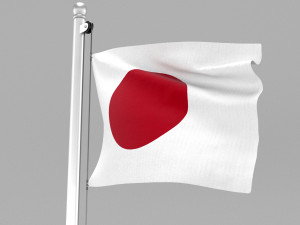 flag of japan Modello 3D