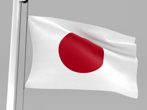 flag of japan Modello 3D