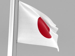 flag of japan Modello 3D