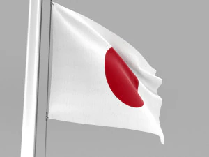 flag of japan 3D Model