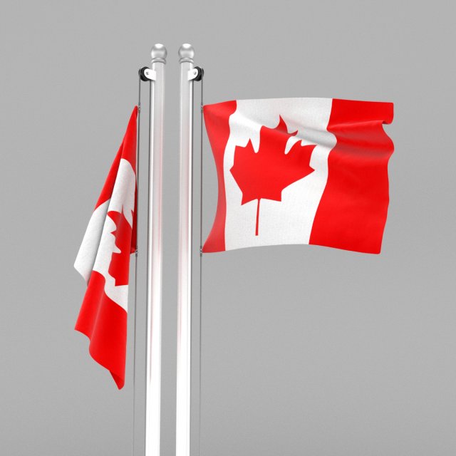 flag of canada 3D Модель .c4d .max .obj .3ds .fbx .stl .blend 