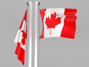 flag of canada Model 3D
