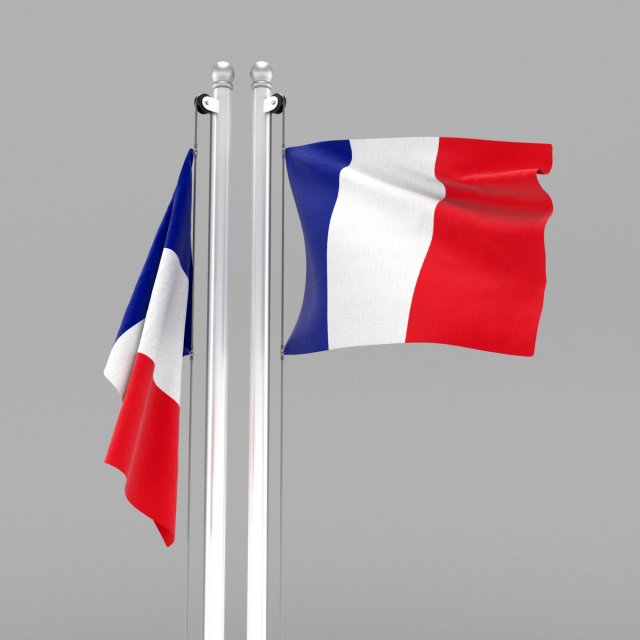 flag of france Modèle 3D .c4d .max .obj .3ds .fbx .stl .blend 