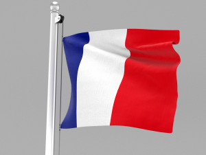 flag of france Modèle 3D