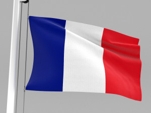 flag of france Modèle 3D