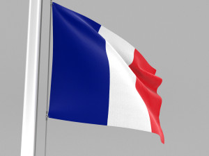 flag of france Modèle 3D