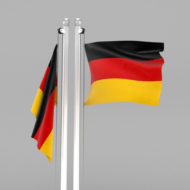 flag of germany 3D 모델 .c4d .max .obj .3ds .fbx .stl .blend 
