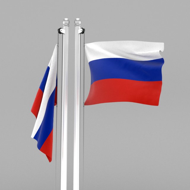 flag of russia Modello 3D .c4d .max .obj .3ds .fbx .stl .blend 
