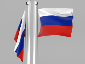 flag of russia 3D Model