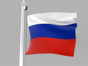 flag of russia Modello 3D