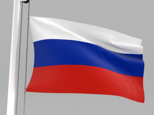 flag of russia Modello 3D