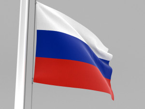 flag of russia Modello 3D