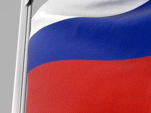 flag of russia Modello 3D