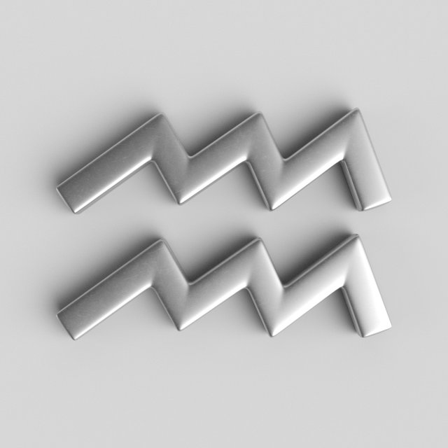 aquarius sign Model 3D .c4d .max .obj .3ds .fbx .stl .blend 