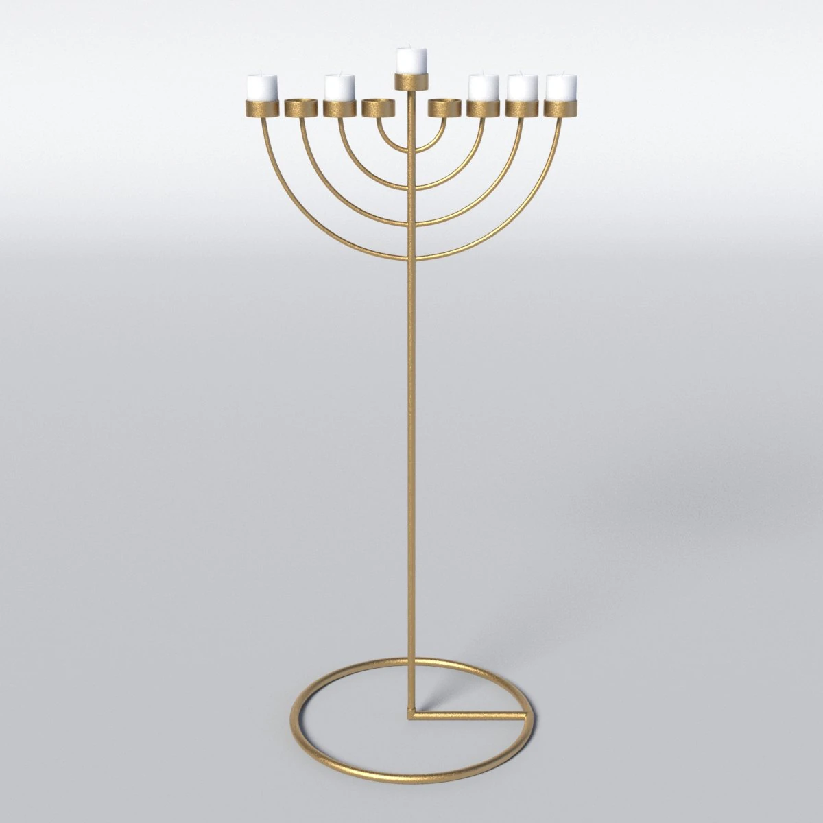 copper menorah 9 candles 3D Model .c4d .max .obj .3ds .fbx .stl .blend 